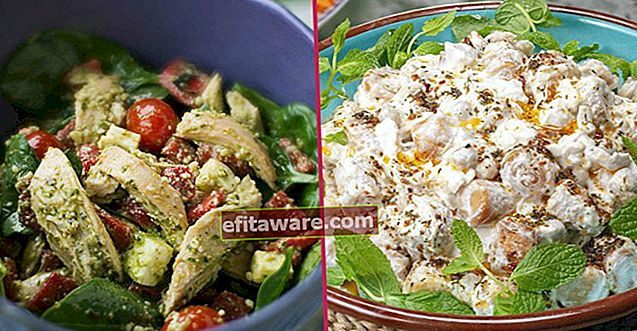 10 pengisian dan resipi salad ayam yang berbeza ditentukan untuk membuat semua orang menyukai salad