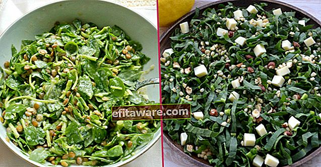 12 pengisian dan resipi salad hijau yang berbeza untuk mereka yang memperhatikan pemakanan ringan hari ini